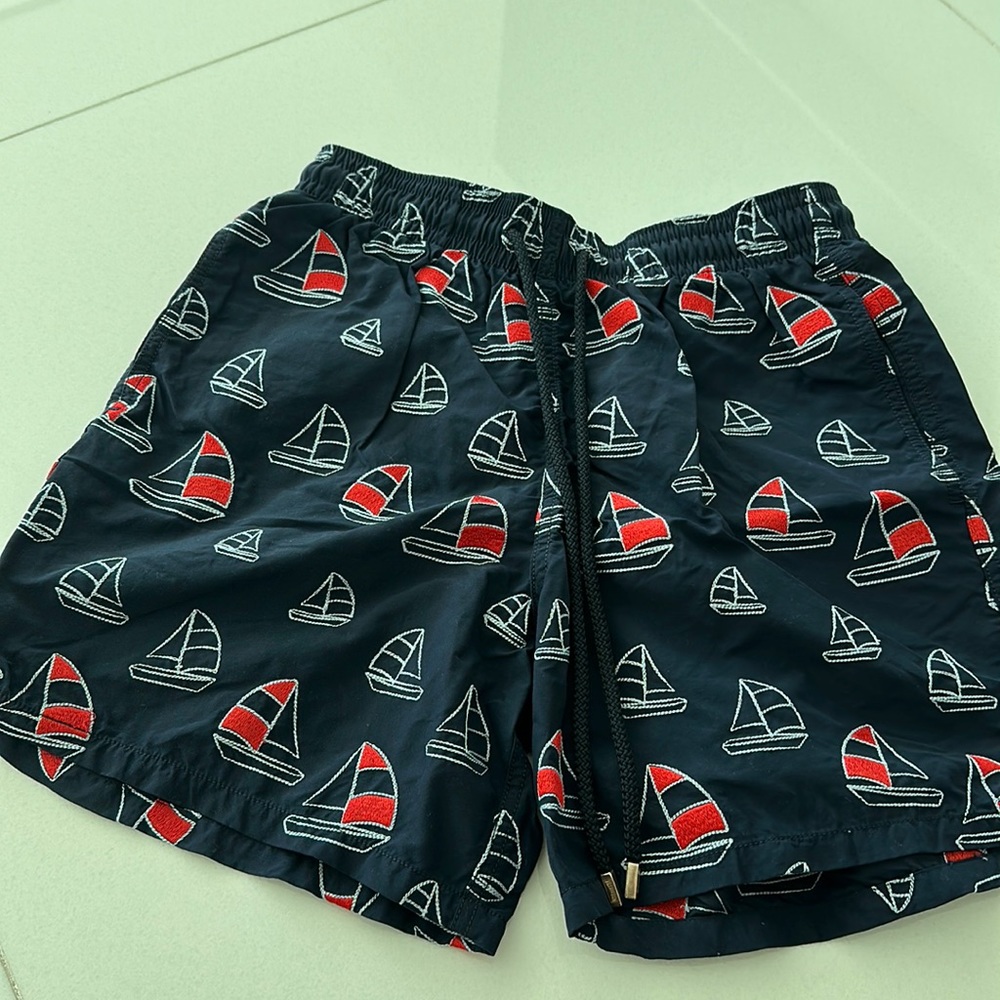 Vilebrequin men's swimming trunks size large embroidered sail boats